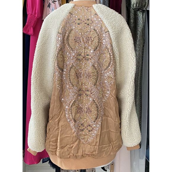 Free People Embroidered Sherpa Wicked Games Jacket - Picture 4 of 4